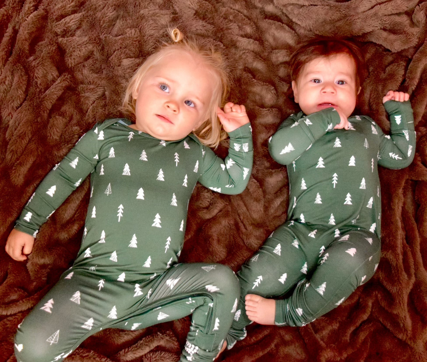 Evergreen Forest U-Zip Footie Romper